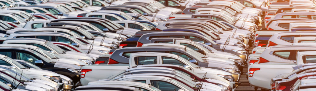 Row of new cars in port scaled, COG Aggregation
